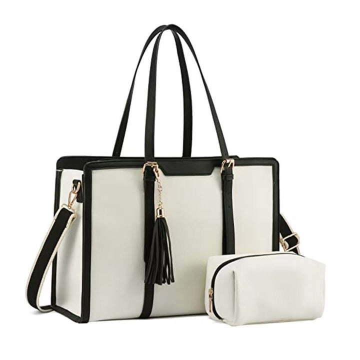 Elegant and Spacious Handbag with Removable Cosmetic Pouch Bowlift