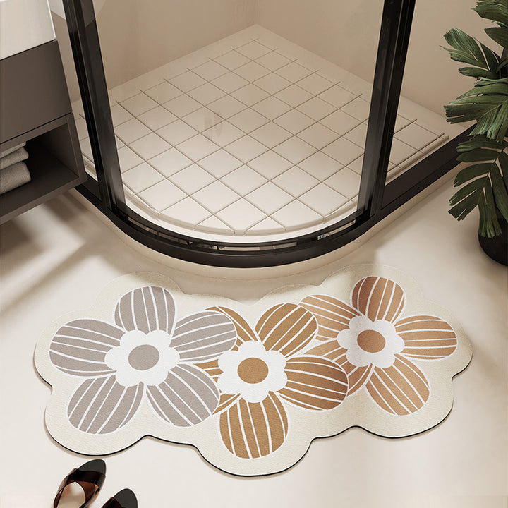 Floral Print Bath Mat Bowlift