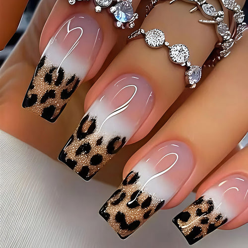 Designer Leopard Print Nail Art Bowlift