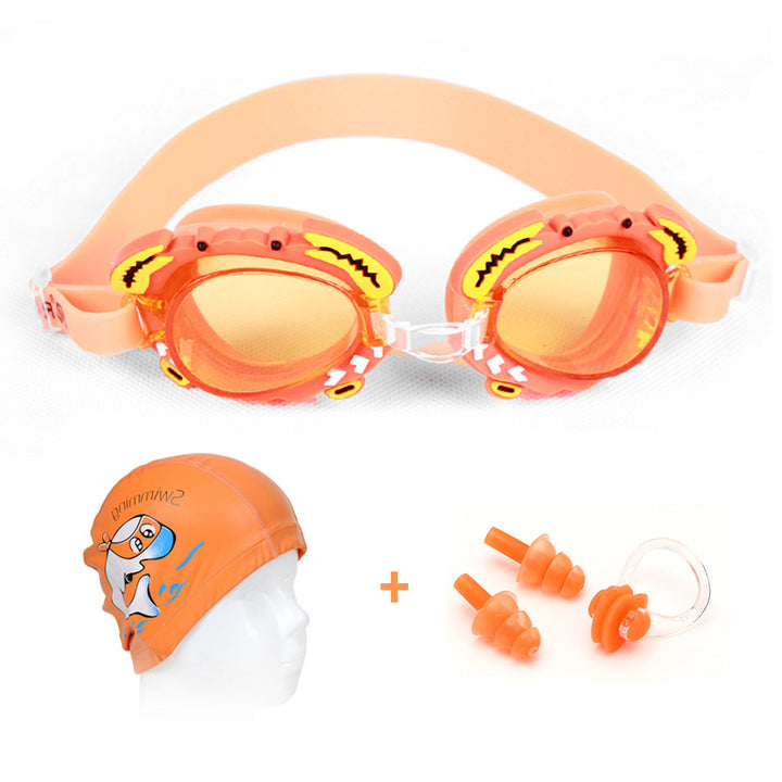Swimming goggles with comfortable nose closure and sturdy earplugs Bowlift