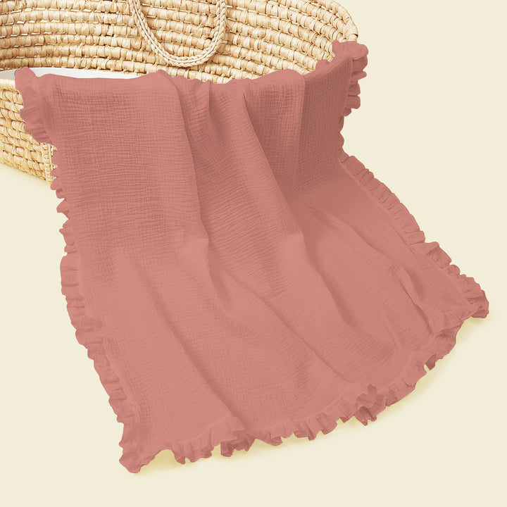 Soft Muslin Blanket with Ruffled Edges Bowlift