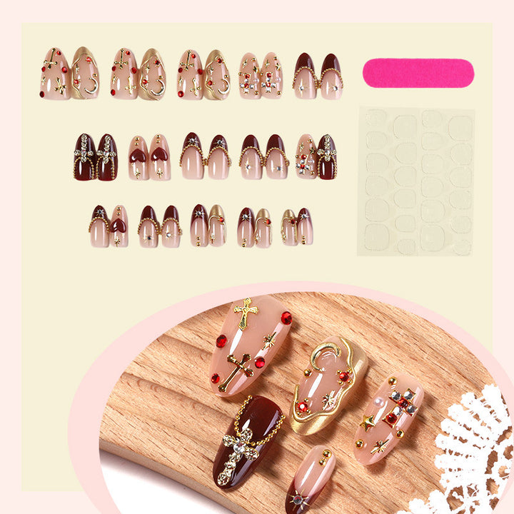 Decorative artificial nail set with elegant embellishments Bowlift