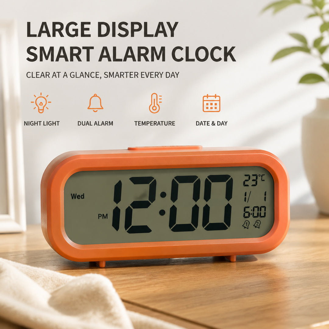 Digital alarm clock with temperature sensor and large LED display Bowlift