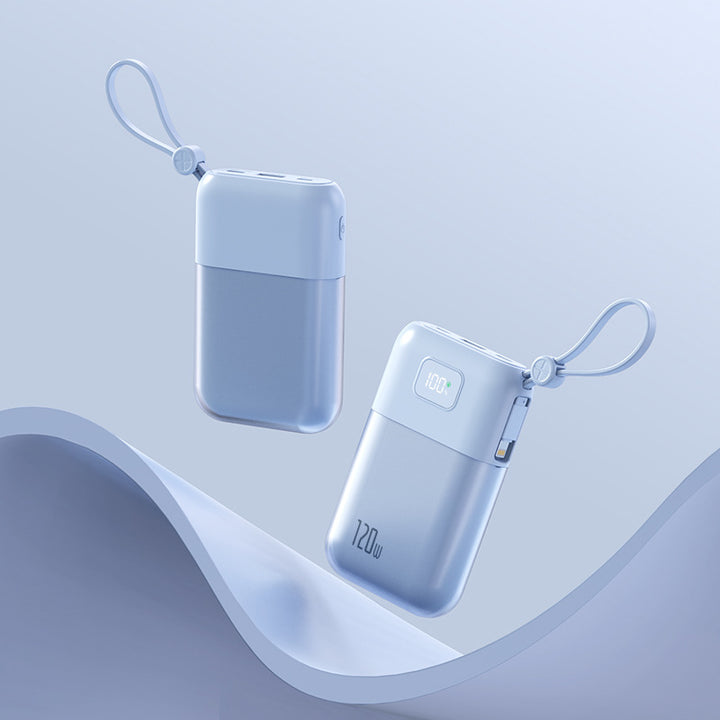 Portable power bank with powerful fast charging cable and integrated LED display Bowlift