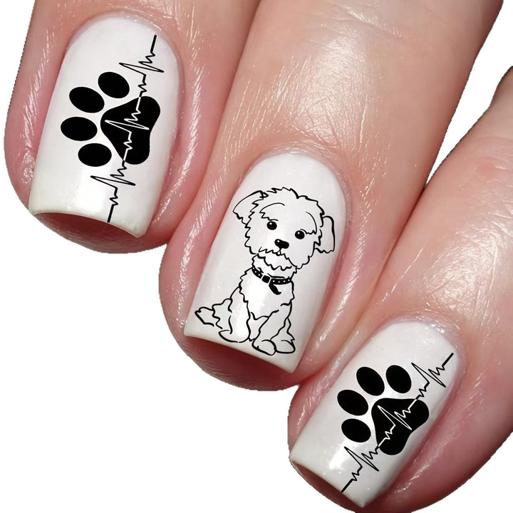 Acrylic nails with cute dog design Bowlift