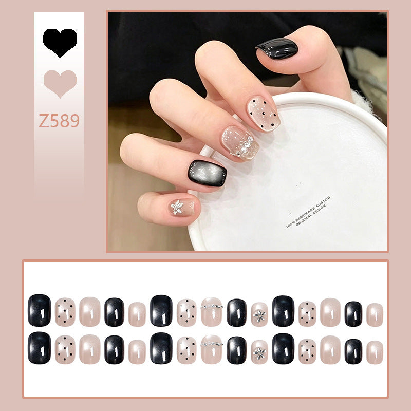 Acrylic nail set with glamorous accents and delicate designs Bowlift