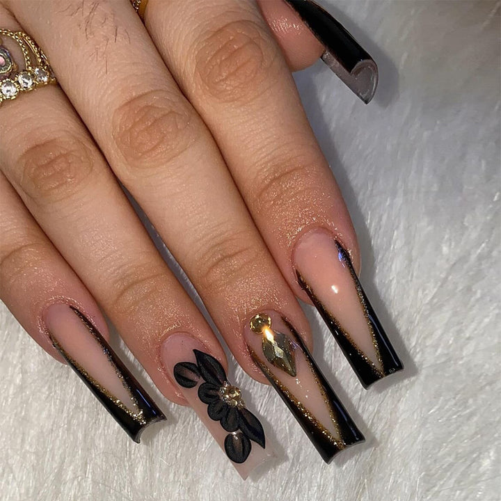 Glamorous Glittery Stiletto Press-On Nails Bowlift