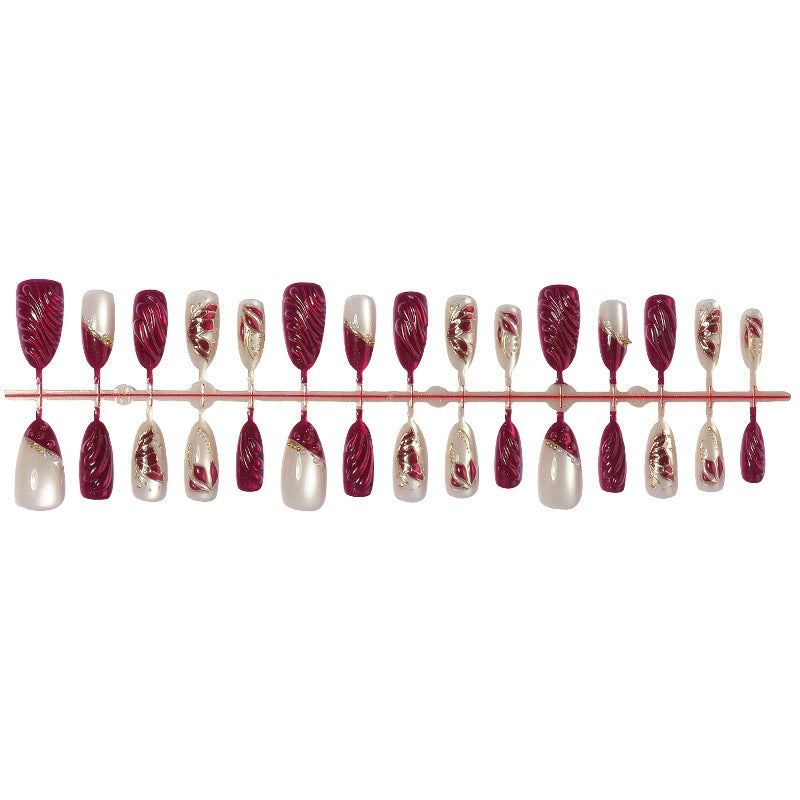 Acrylic nail set with glamorous 3D design and luxurious embellishments Bowlift