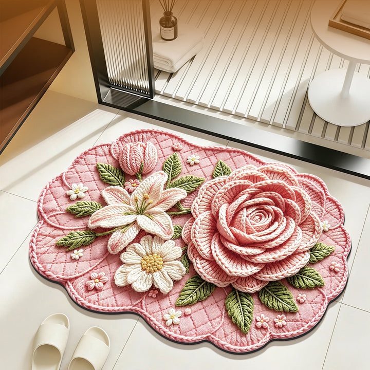 Floral Embellished Bath Mat Bowlift