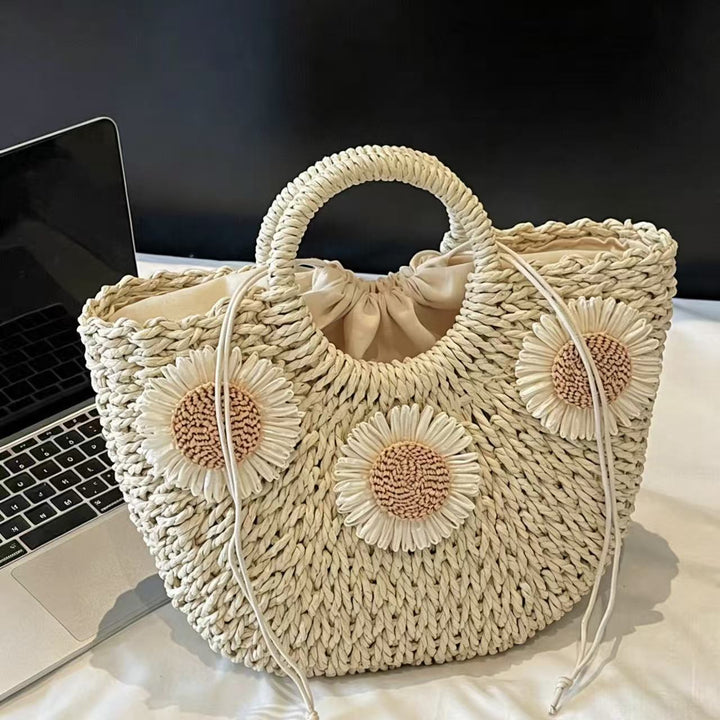 Padded basket bag with floral embellishments Bowlift