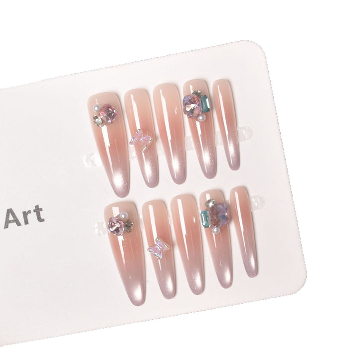 Premium Ombre Glitter Press-On Nail Set Bowlift