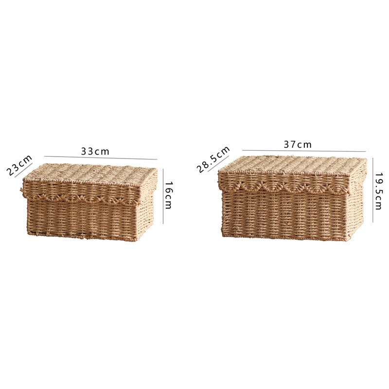 Storage basket with lid and reed design Bowlift
