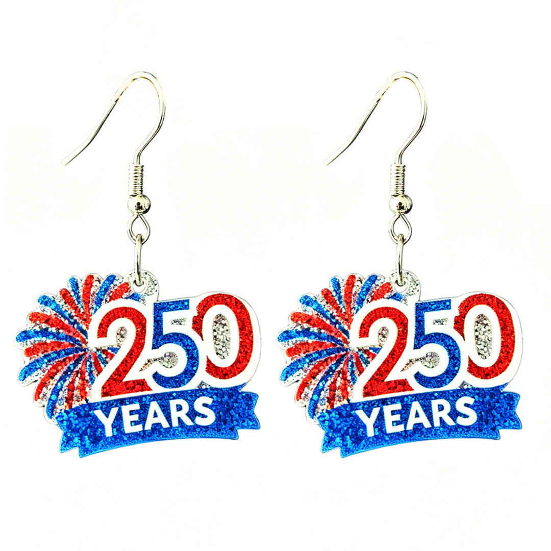 Ladies nan Statement bow earrings made of acrylic with glittering star stripe design and round studs Bowlift
