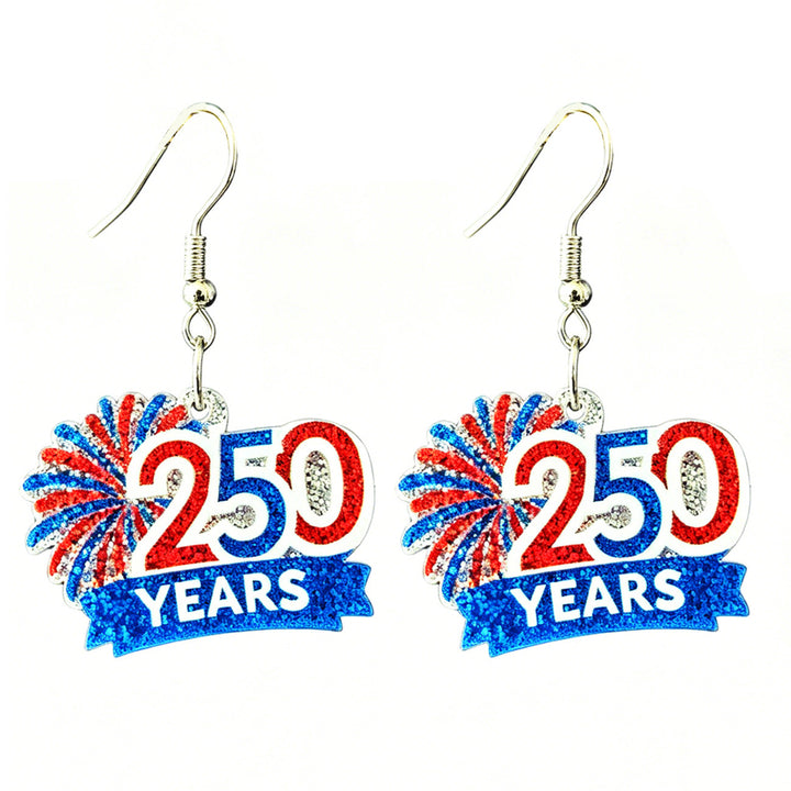 Ladies nan Statement bow earrings made of acrylic with glittering star stripe design and round studs Bowlift