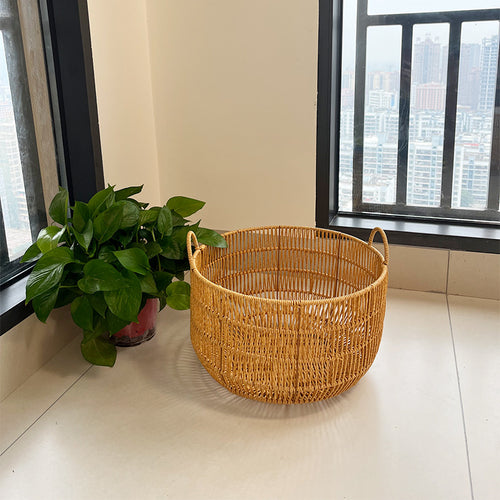 Women Round Braided Laundry Basket Bowlift