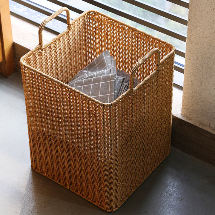 Handwoven Storage Bin with Sturdy Handles Bowlift