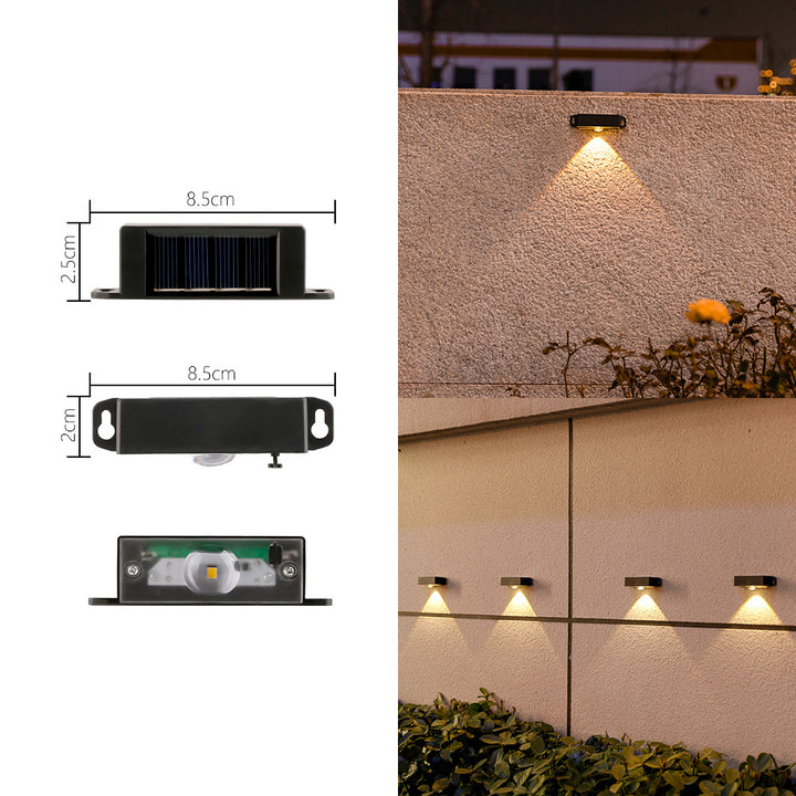 Compact Solar Motion-Sensor LED Wall Light For Outdoor Steps And Fences Bowlift