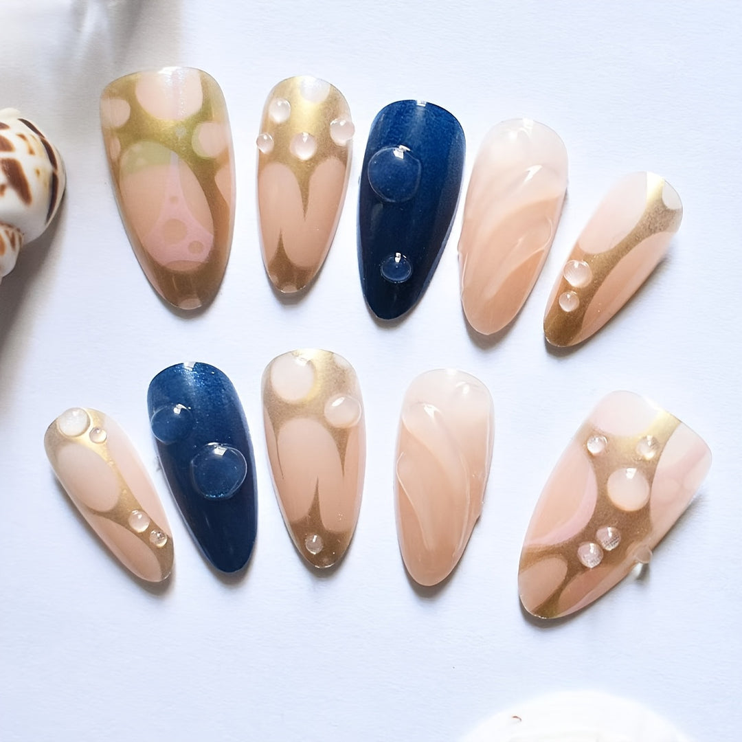 Romantic Floral Themed Press-On Nail Art Bowlift
