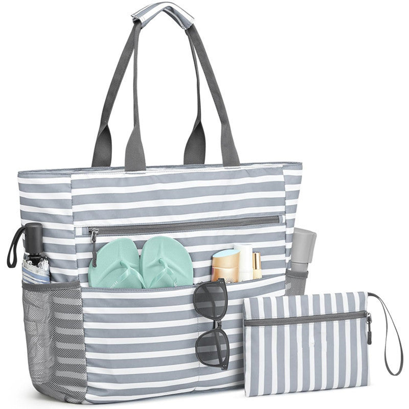 Multifunctional Beach Bag with Separate Cosmetic Pouch Bowlift