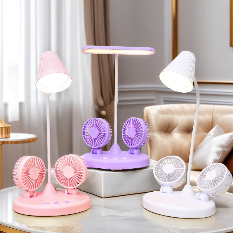 Women's multifunctional desk lamp with two integrated fans Bowlift