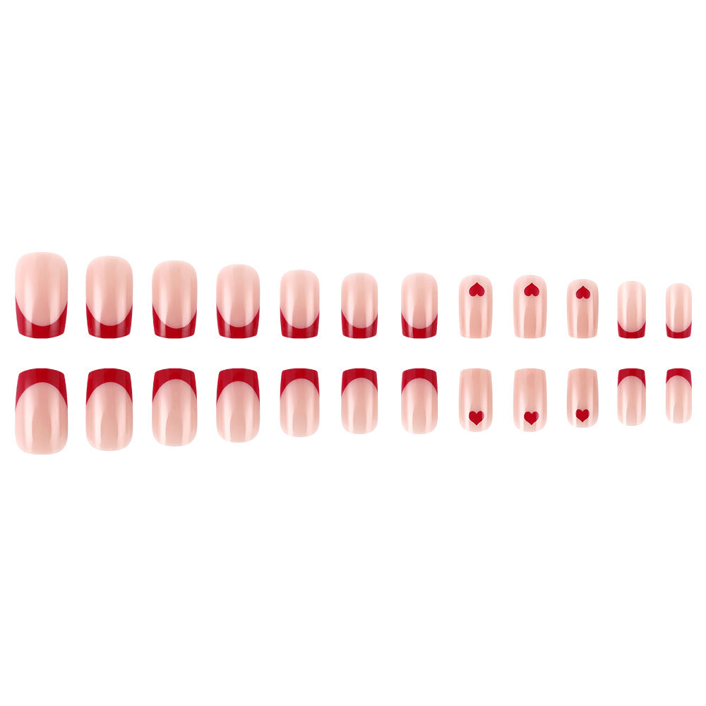 Heart-Embellished Press-On Nails Bowlift