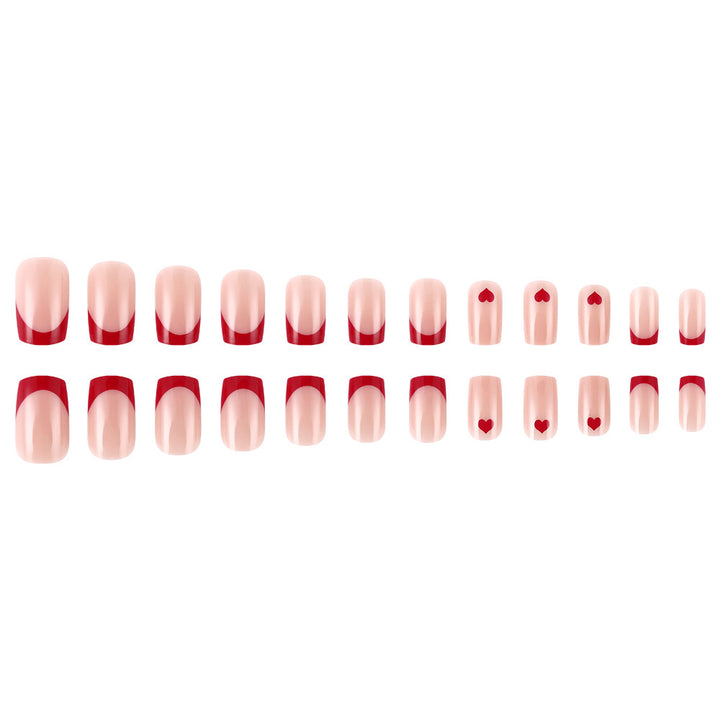 Heart-Embellished Press-On Nails Bowlift