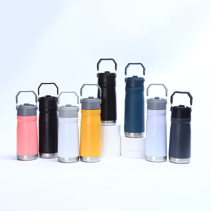Women's Practical Insulated Drinking Bottle with Foldable Carry Handle Bowlift