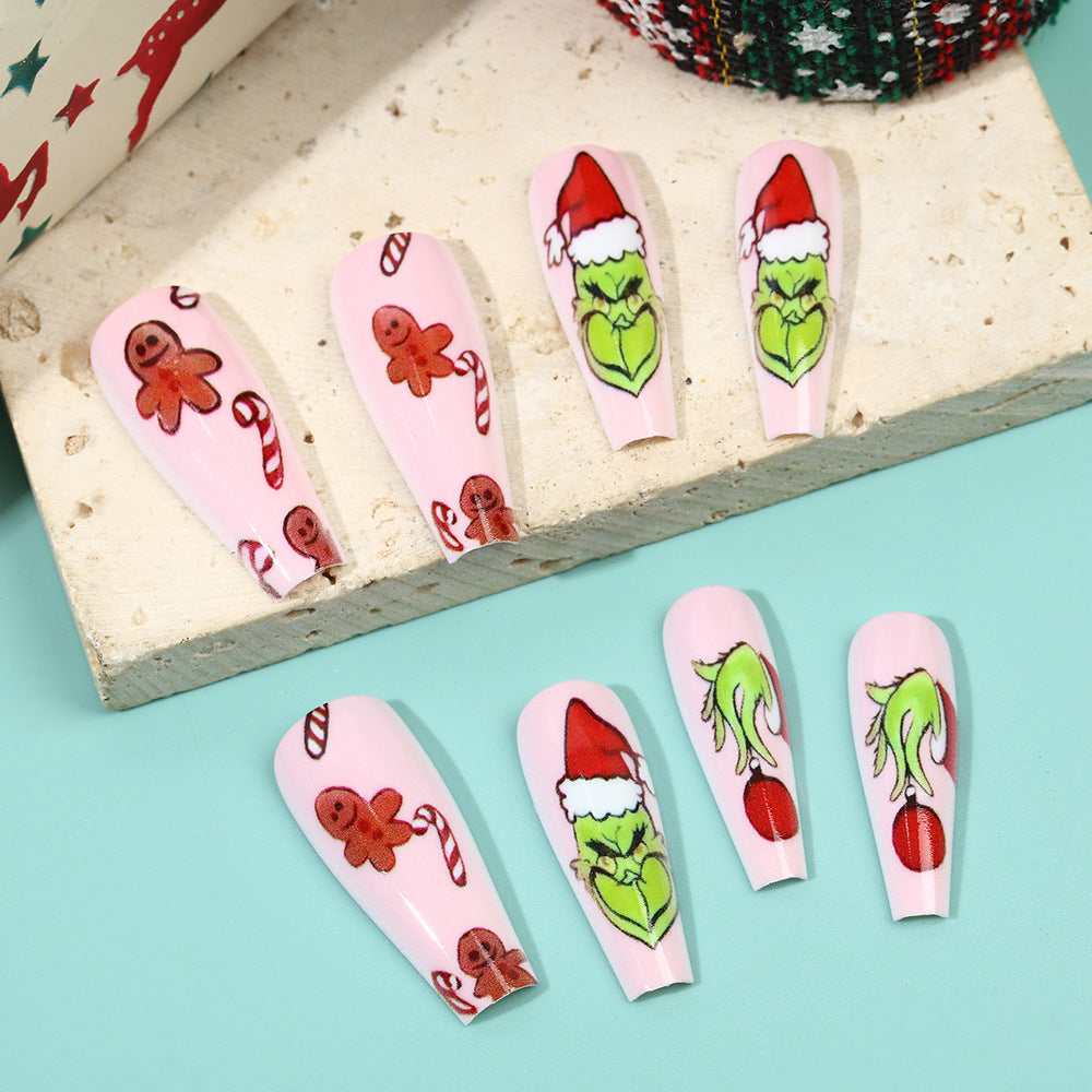 Artificial nail tips with festive Christmas designs Bowlift