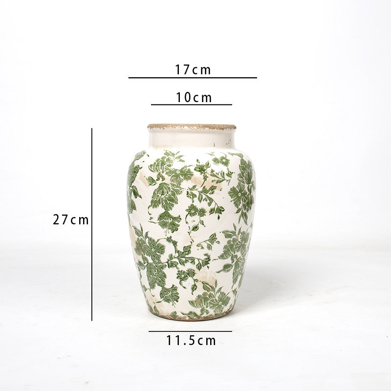 Floral Ceramic Vase with Artistic Design Bowlift