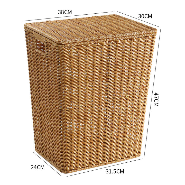Handcrafted Rectangular Wicker Laundry Hamper Bowlift