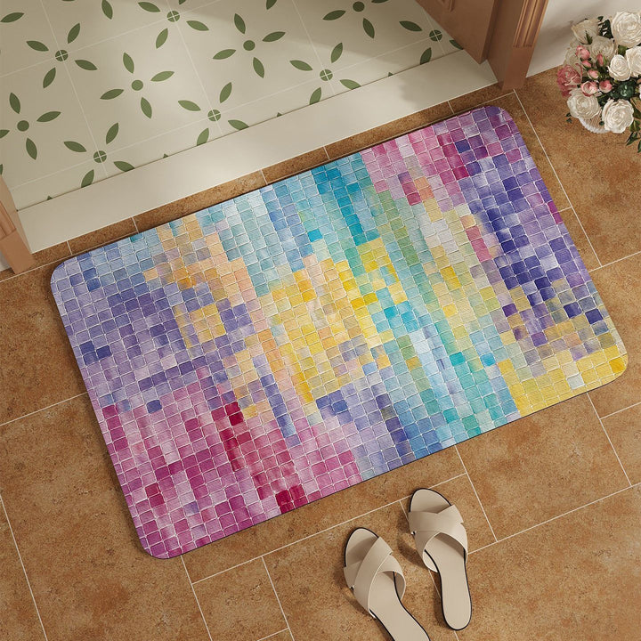 Mosaic Pattern Bath Mat Bowlift