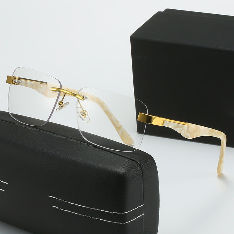 Women’s fashionable half-frame glasses with elegant metal and plastic mix Bowlift