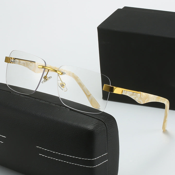 Women’s fashionable half-frame glasses with elegant metal and plastic mix Bowlift