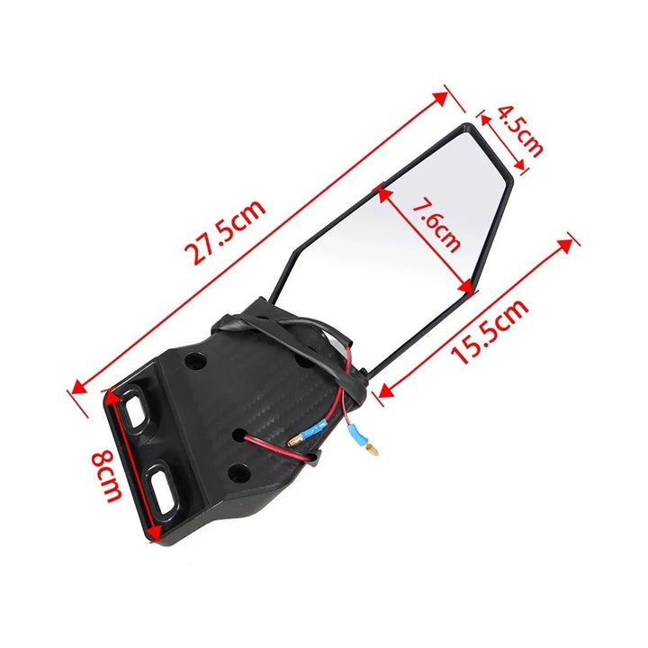 Motorcycle mirror set with integrated LED turn signal Bowlift