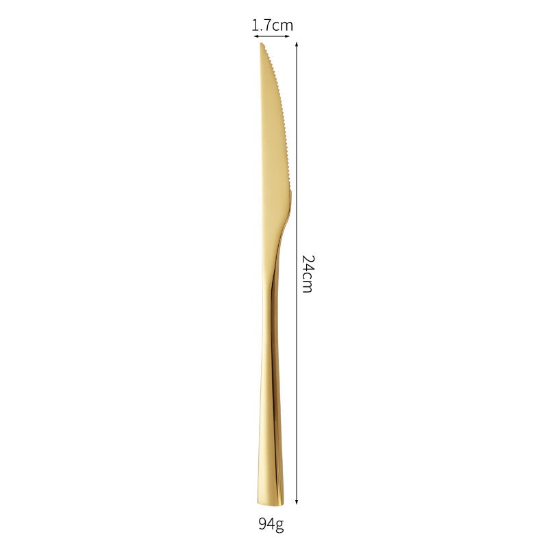 Elegant dessert knife with curved handle Bowlift