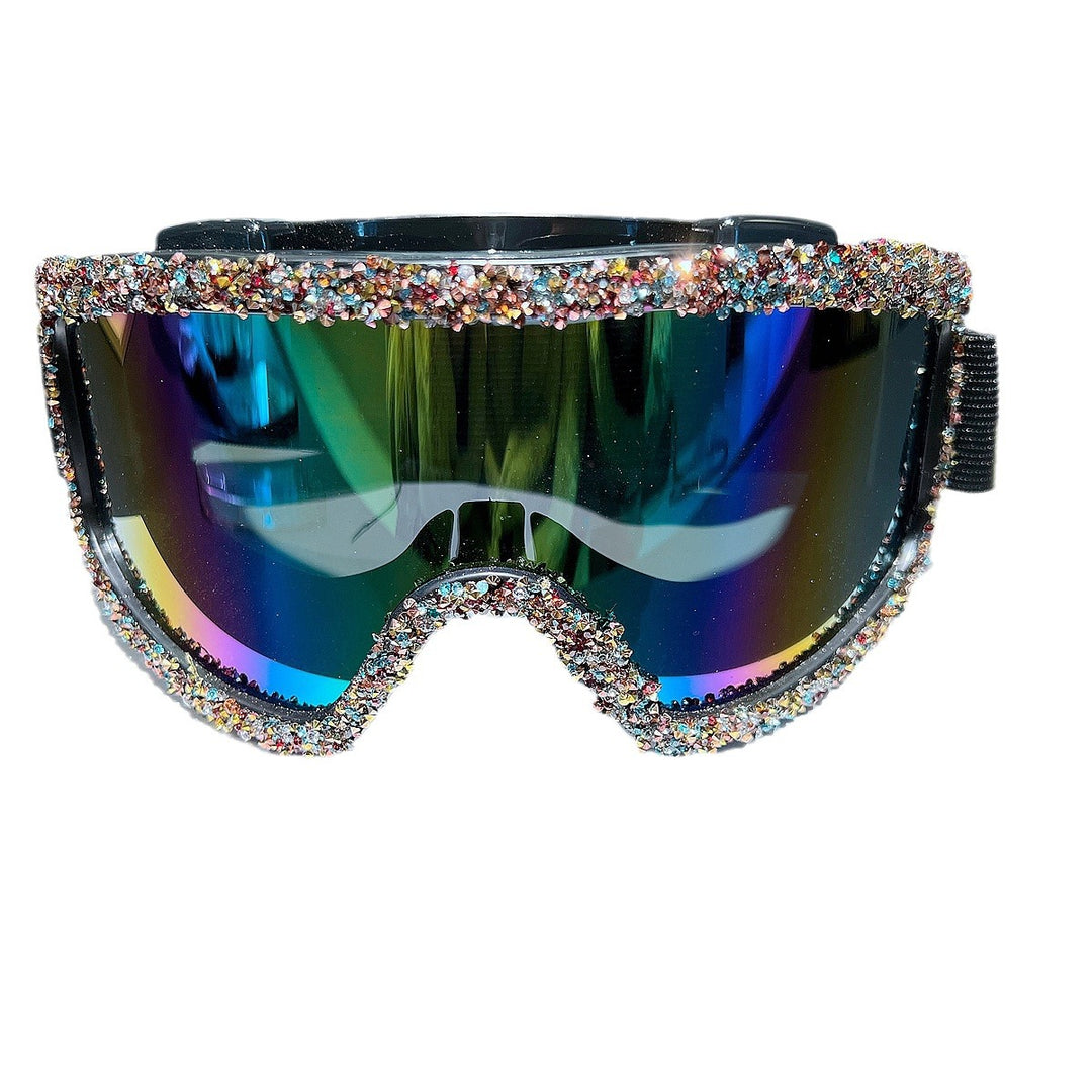 Women's skiing goggles with sparkling crystal decoration Bowlift