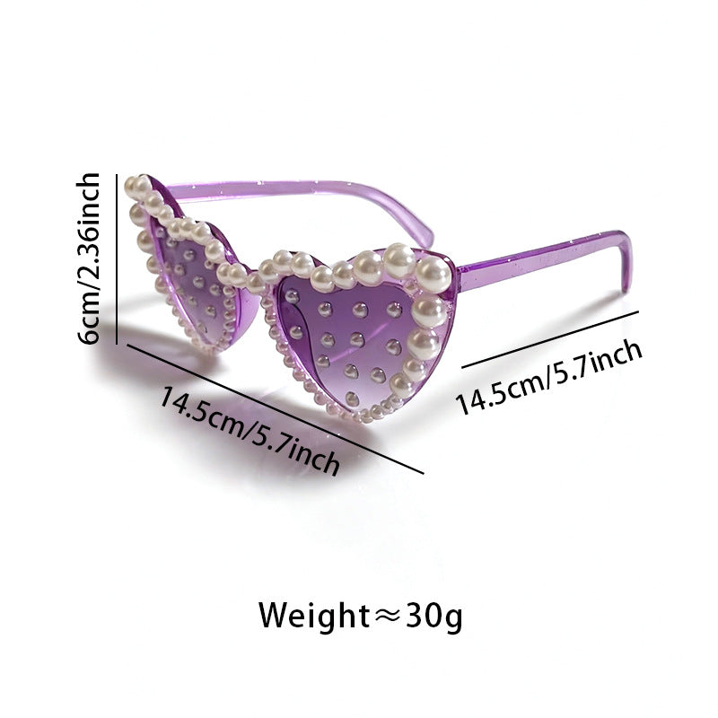 Bridal Heart-Shaped Sunglasses Bowlift