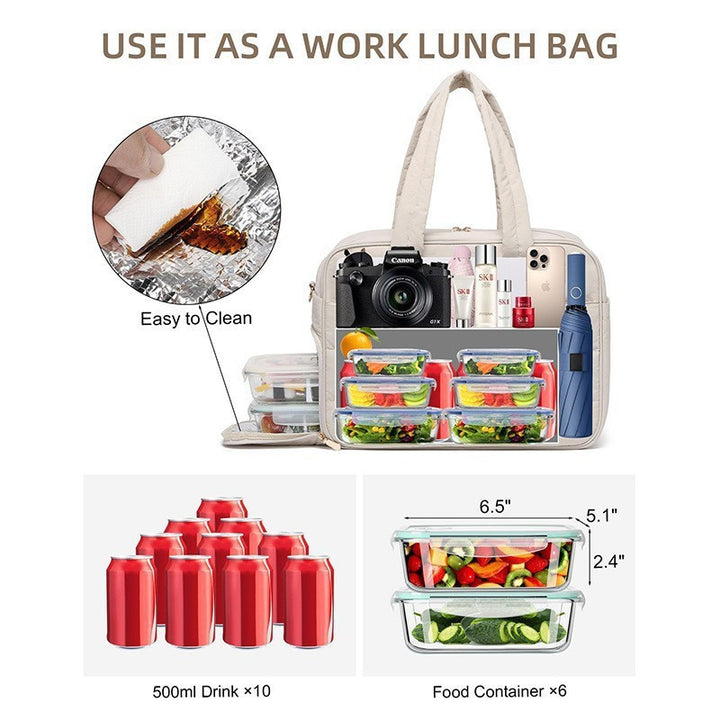 Quilted Multi-Functional Insulated Lunch Tote Bowlift