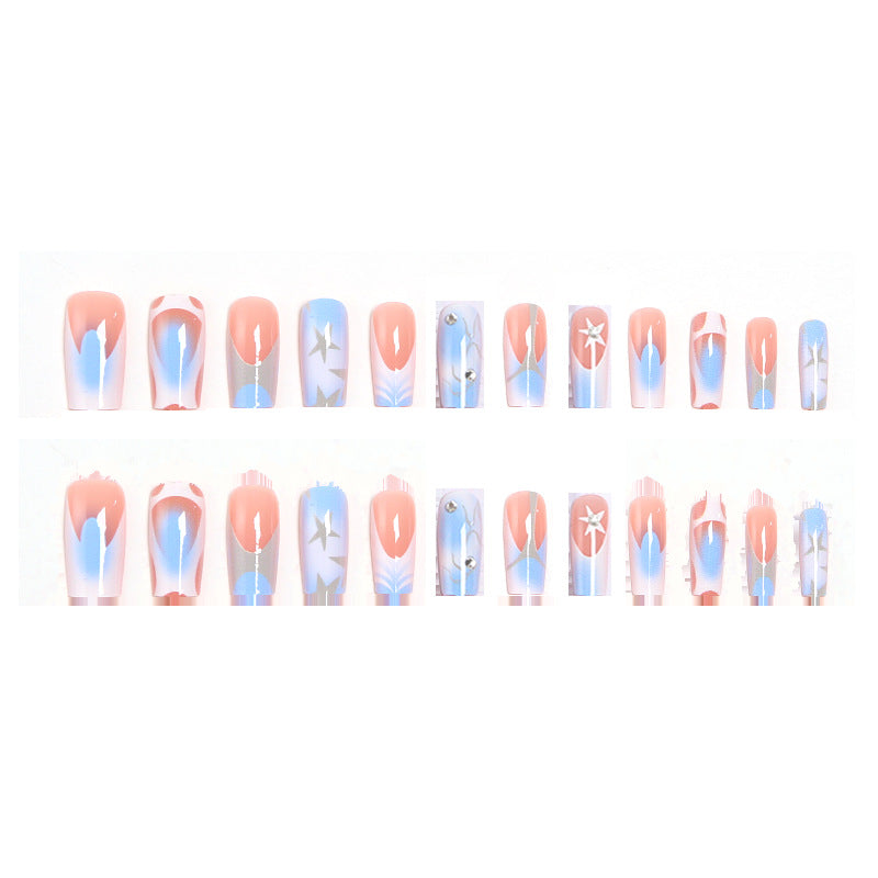 Artistic Nail Tips with Maritime Design Bowlift