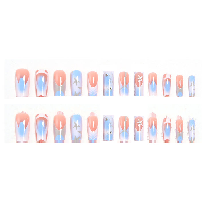 Artistic Nail Tips with Maritime Design Bowlift