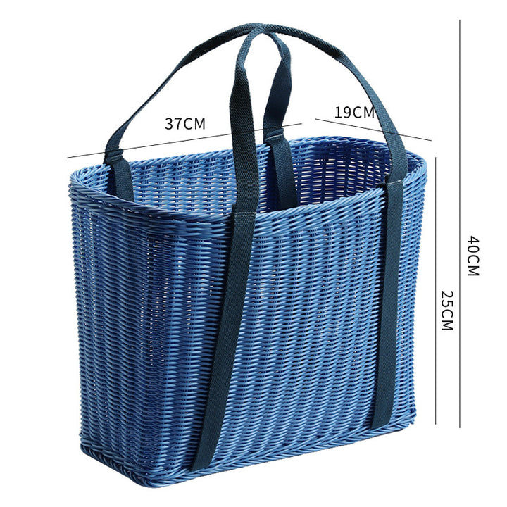 Unisex Robust braided shopping basket with comfortable fabric handles Bowlift