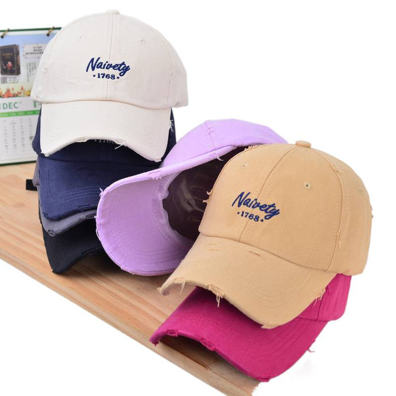 Men's Distressed Vintage Cotton Baseball Cap Bowlift