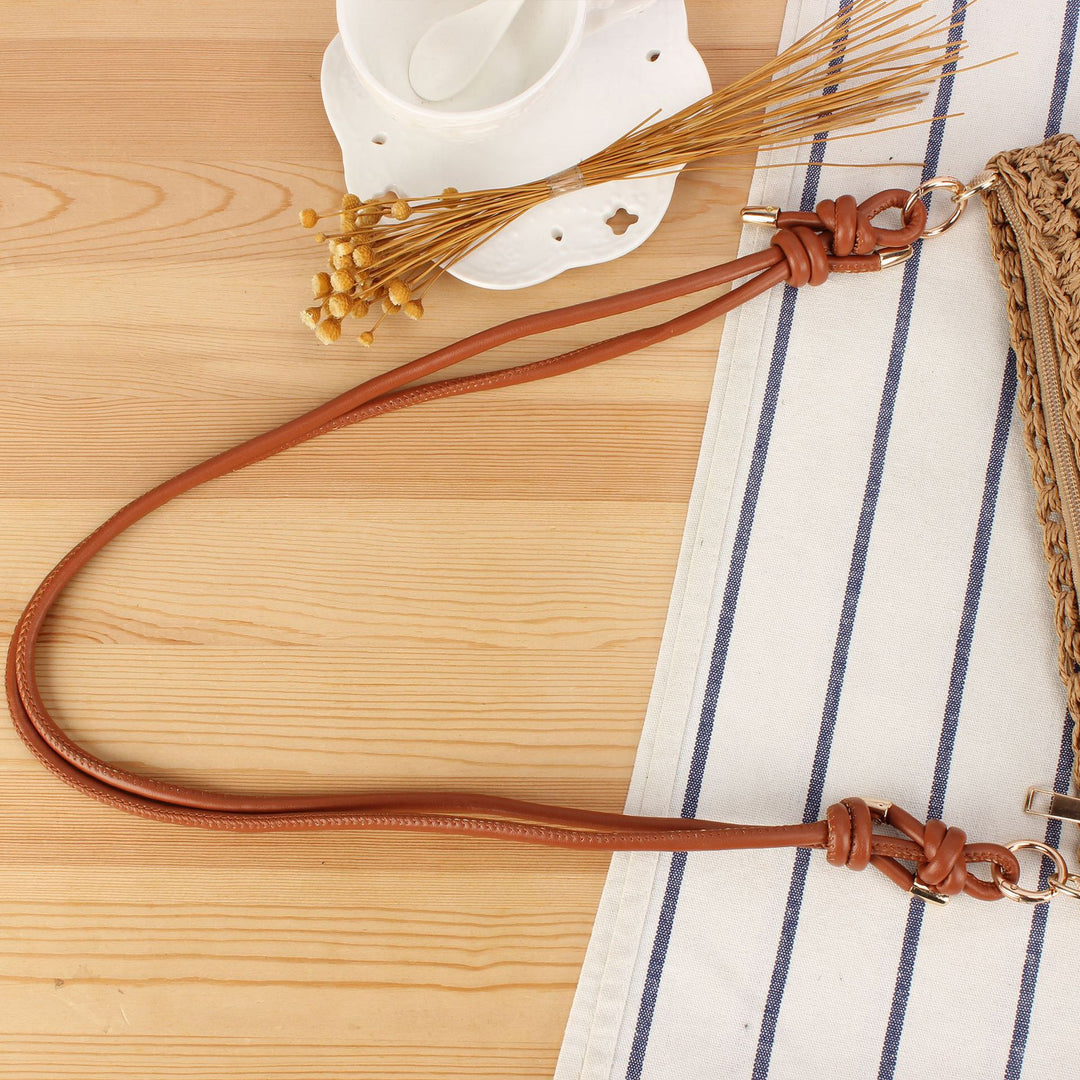 Braided Natural Material Handbag with Elegant Button Closure Bowlift
