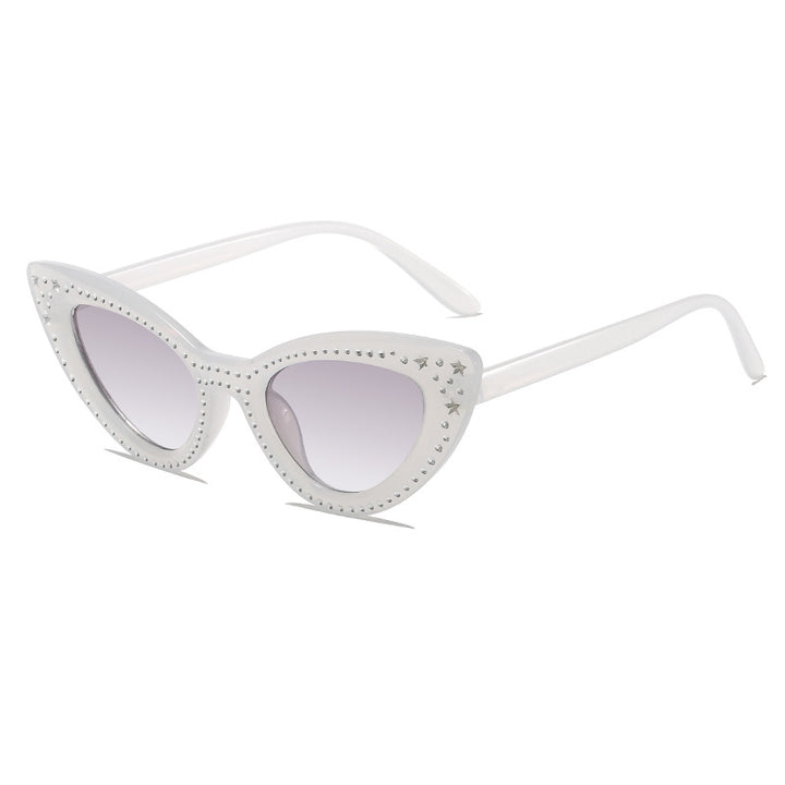 Glamorous Rhinestone-Embellished Cat Eye Sunglasses Bowlift