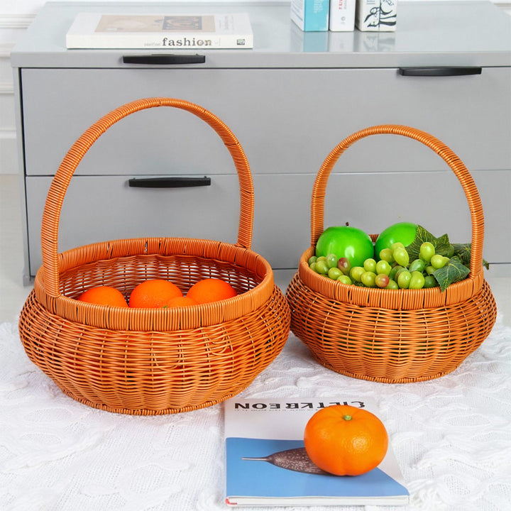 Women Handcrafted Storage Basket with Carrying Handle Bowlift