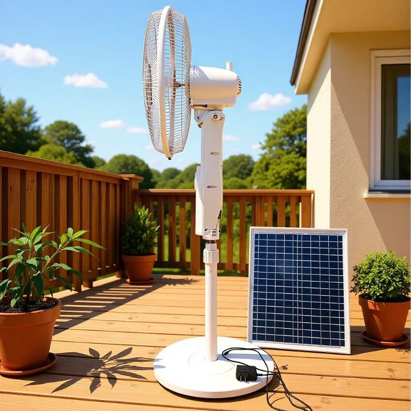 Unisex Solar-Powered Stand Fan with Modern Design and Efficient Air Circulation Bowlift