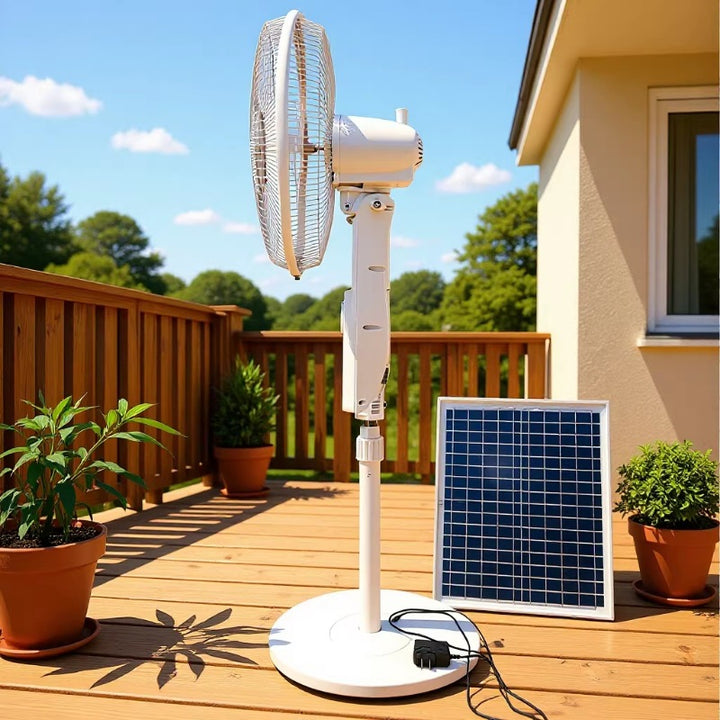 Unisex Solar-Powered Stand Fan with Modern Design and Efficient Air Circulation Bowlift
