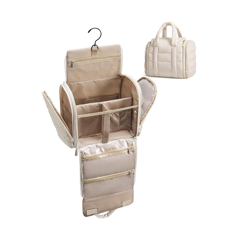 Cosmetic Organizer Bag with Removable Hook and Transparent Compartments Bowlift