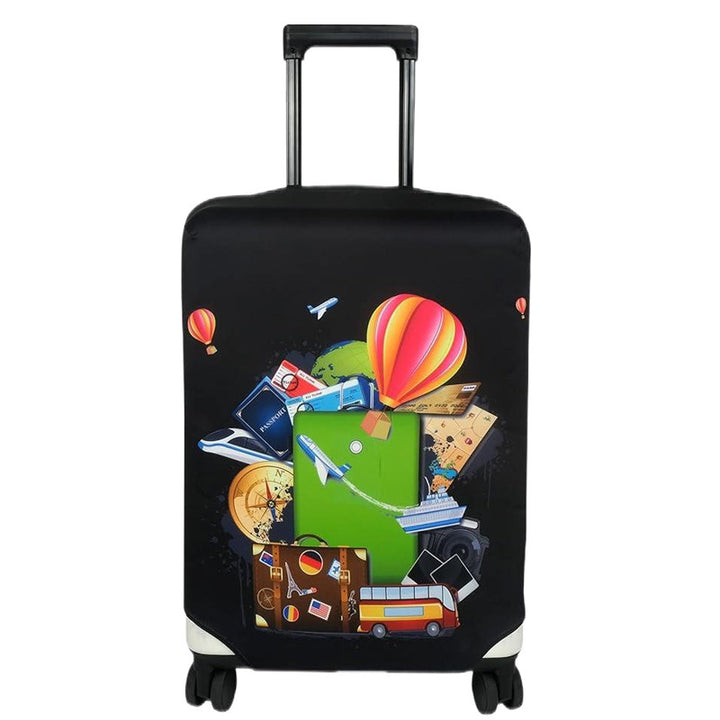 Unisex hard-shell cabin trolley with vintage travel illustration, 360° swivel wheels and telescopic handle Bowlift