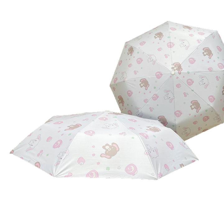 Women's Automatic Folding Umbrella with Playful Animal Design Bowlift